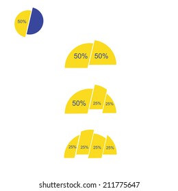 Pie chart slice template for business design, info graphic