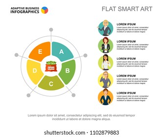 Pie chart slide template. Business data. Graph, chart, design. Creative concept for infographic, report. Can be used for topics like economics, earning money or comparison