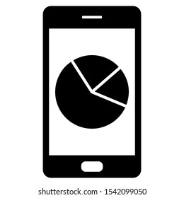 Pie chart and smartphone on white