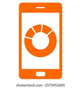 Pie chart and smartphone on white