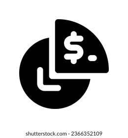 pie chart solid icon. vector icon for your website, mobile, presentation, and logo design.