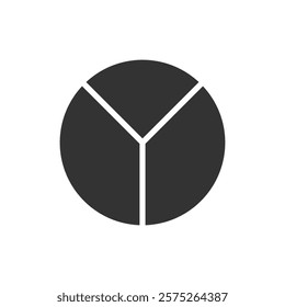 Pie chart solid icon. Vector illustration