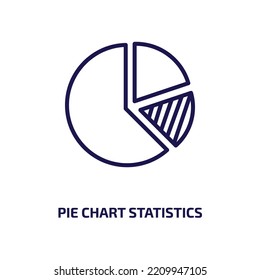 pie chart statistics icon from business collection. Thin linear pie chart statistics, presentation, report outline icon isolated on white background. Line vector pie chart statistics sign, symbol for 