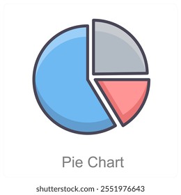 Concepto de icono de gráfico circular y estadísticas