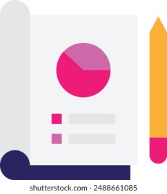 Pie Chart StatisticsIcon Vector Flat Illustration