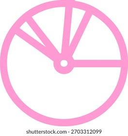 pie chart symbol icon in bright neon color