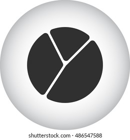 Pie chart symbol sign simple icon on background