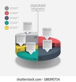 pie chart template for data / business infographics