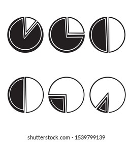 pie chart template illustration with handdrawn doodle style vector