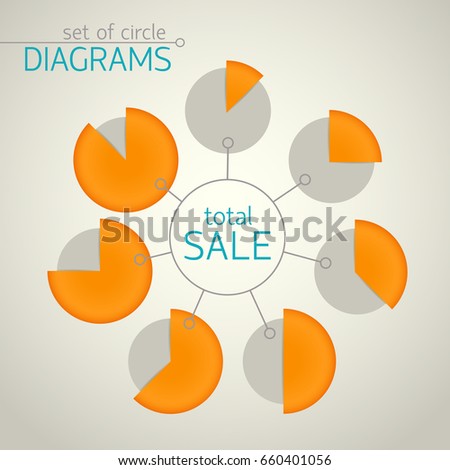 pie chart templates placed around circle stock vector royalty free
