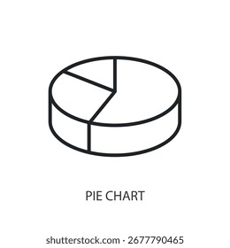 Pie chart thin line vector icons.