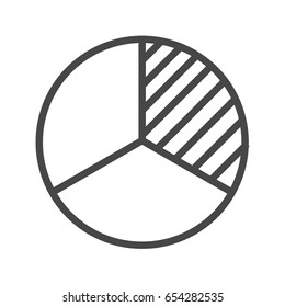 Pie Chart Thin Line Vector Icon. Flat icon isolated on the white background. Editable EPS file. Vector illustration.