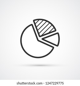 Pie Chart trendy style black icon. Vector illustration