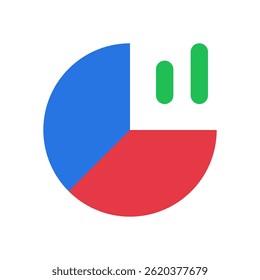 Pie Chart Vector for Business Analytics and Report. Statistical graphic design for data visualization and strategy. Flat Icon