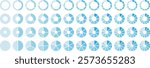 Pie chart vector. Circle pie chart diagram. 2,3,4,5,6,7,8,9,10,11,12 sections or steps. Flat process cycle. Pie chart set, Circle icons for infographic. Progress sectors