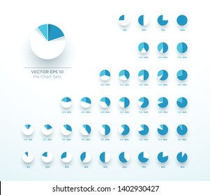 Pie Chart Vector Circle Diagram Infographic 3d Color Set