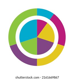  pie chart vector colorful circle diagram.