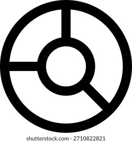 Tortendiagramm, Vektordesign im modernen Stil, Finanzverteilung und Geschäftsdaten-Einblick-Konzept, Analyse-Illustration. Liniensymbol
