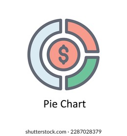 Pie Chart Vector  Fill outline Icons. Simple stock illustration stock