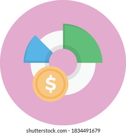 pie chart vector flat color icon