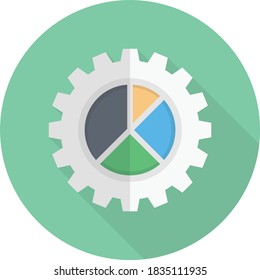 pie chart vector flat color icon