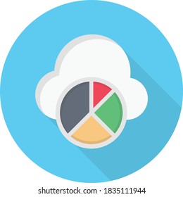 pie chart vector flat color icon