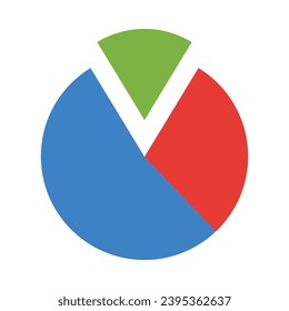 Pie Chart Vector Flat Icon For Personal And Commercial Use.
