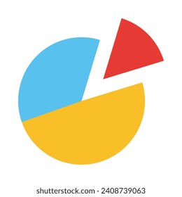 Pie Chart Vector Flat Icon For Personal And Commercial Use.
