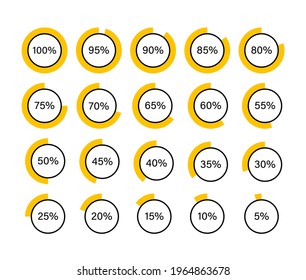 Pie chart vector flat infographic set illustration