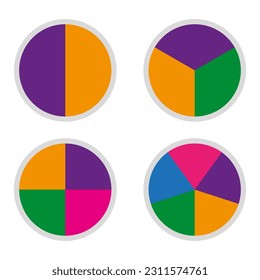 Pie Chart Vector. Pie Chart, Pie Graph Elements. vector illustration.