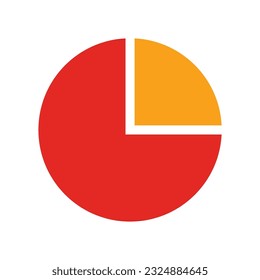 Pie Chart Vector Icon 25% 75%