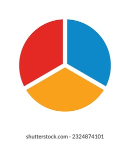 Pie Chart Vector Icon 3 parts