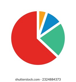 Pie Chart Vector Icon 4 parts with different size portion