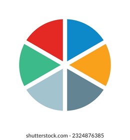 Pie Chart Vector Icon 6 parts