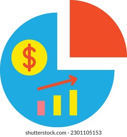 Pie Chart vector icon. Can be used for printing, mobile and web applications.