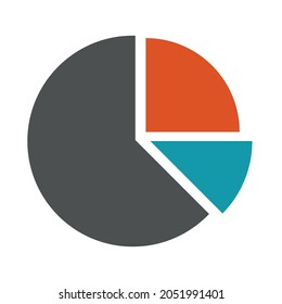 Pie Chart vector icon. filled flat sign for mobile concept and web design. Pie chart, chart simple glyph icon. Symbol, logo illustration. Vector graphics on white background