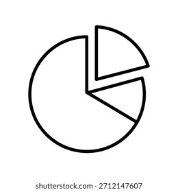 Ícone De Vetor De Gráfico De Pizza. Símbolo Artístico de Linha de Estatísticas Financeiras e de Negócios para Apresentação de Dados.
