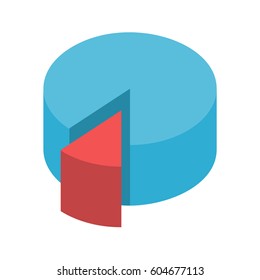 Pie Chart Vector Icon. Flat icon isolated on the white background. Editable EPS file. Vector illustration.