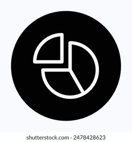 Pie Chart Vector Icon, Graph Vector Icon. 