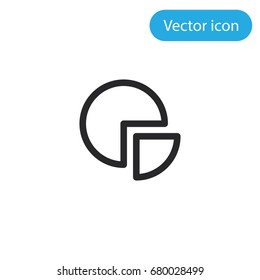 Pie chart vector icon, illustration symbol