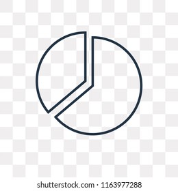 Pie chart vector icon isolated on transparent background, Pie chart logo concept