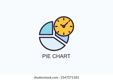 Icono de Vector de gráfico circular o ilustración de logotipo