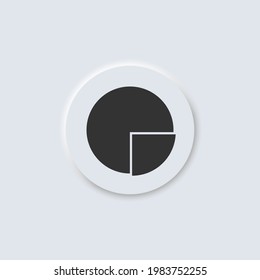 Pie chart vector icon on neumorphism design button