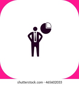 Pie chart vector icon on white background.