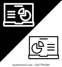 Pie chart Vector Icon, Outline style icon, from Advertisement icons collection, isolated on Black and white Background.