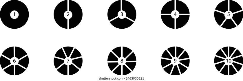 Pie Chart Vector icon that can easily modify or edit, infographic pi chart concept set. Mathematics, Chemistry, Science symbols, isolated on transparent background, style sign for mobile concept.