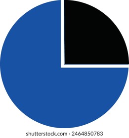 pie chart Vector illustration on a transparent background. Premium quality symbols. Glyphs vector icons for concept and graphic design.
