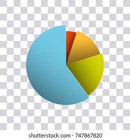 Pie chart vector illustration on transparent background