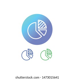 Pie Chart Vector Illustration, outline icon. EPS 10