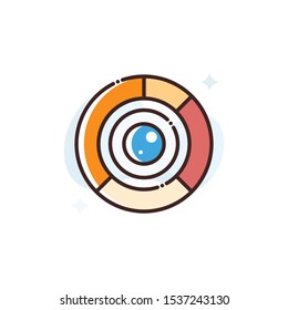 Pie Chart vector illustration. Outline filled Seo & Web icons.